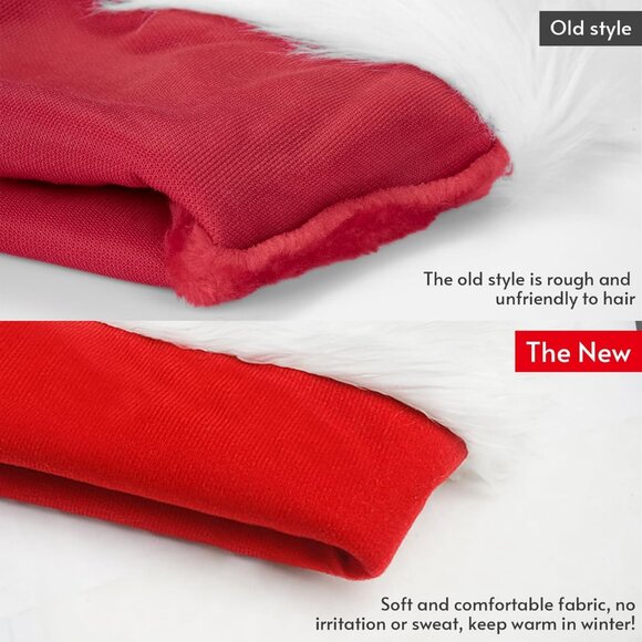 Christmas Santa Hat for Baby, Red Velvet Double Layer Xmas Holiday Party Hat - Picture 3 of 8